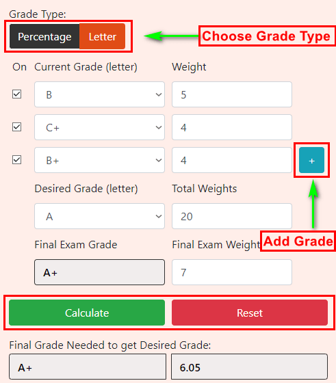 multiple assignment grade calculator